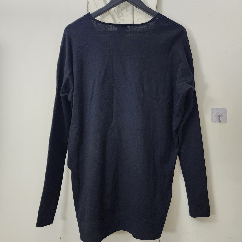 Maeve By Anthropologie V-Neck Pullover Sweater Black Side Slits  Size M - Picture 6 of 12